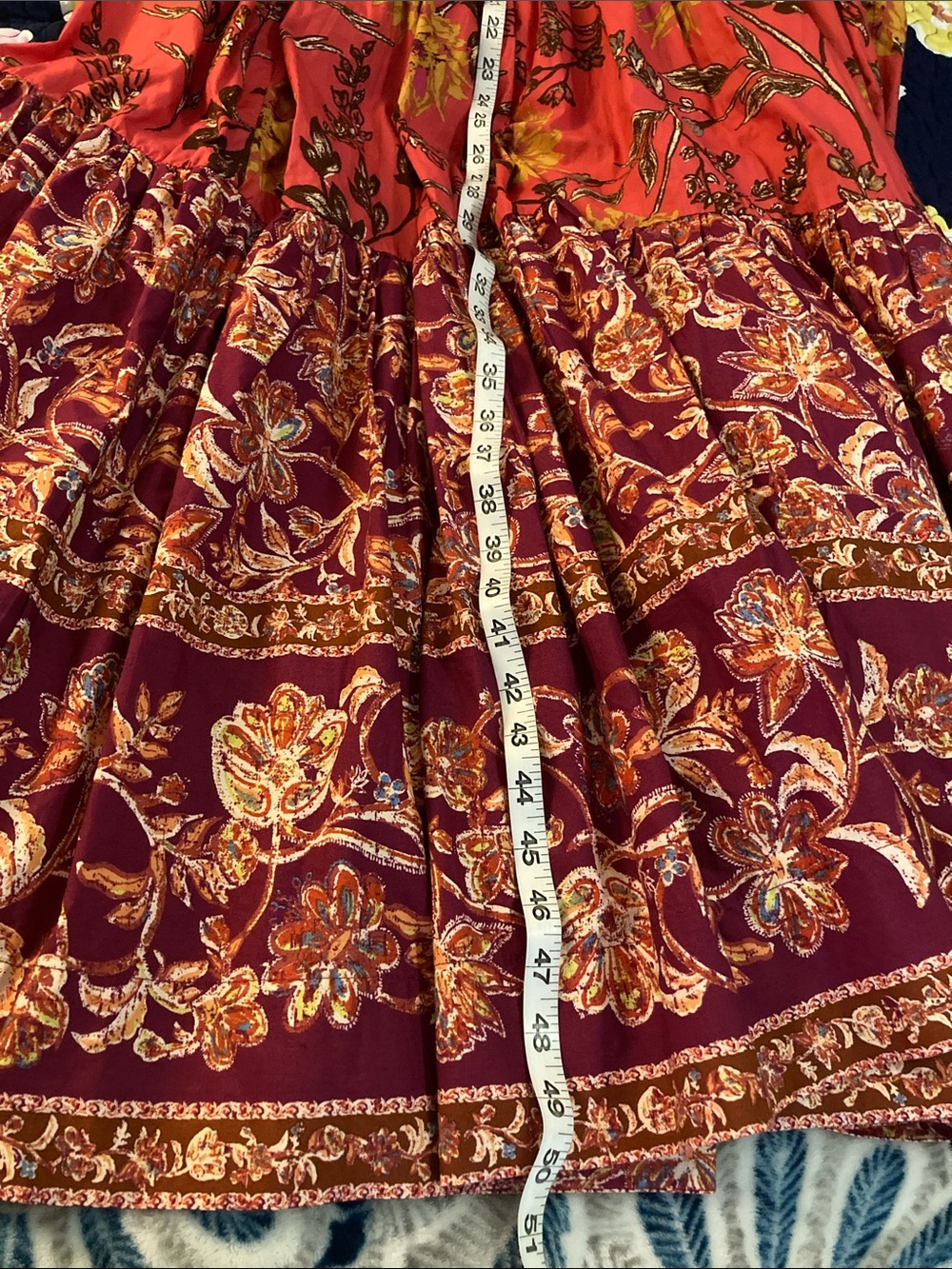 Free People Bluebell Maxi Dress Pink and Burgundy Floral in Colorway magenta Com - Picture 13 of 15